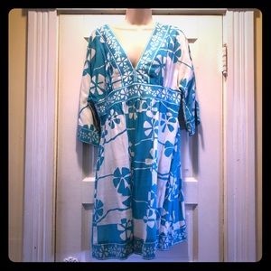 Blue and White Floral Dress